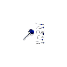 Load image into Gallery viewer, Solid 14K White Gold 2mm Genuine Sapphire Nose Ring