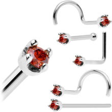 将图片加载到图库查看器,14k White Gold 2mm Lab Grown Red Diamond Nose Ring