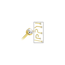 Load image into Gallery viewer, Solid 14K Yellow Gold 2mm Clear Cubic Zirconia Nose Ring