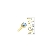 Load image into Gallery viewer, Solid 14K Yellow Gold 2mm Light Blue Cubic Zirconia Nose Ring