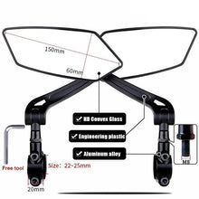 Load image into Gallery viewer, Bicycle Handlebar Rear View Mirror Bike Cycling Wide Range Back Sight Reflector Bicycle Rear View Mirror Adjustable Rotatable Bicycle Rear View Glass Mirror Wide Angle Acrylic Convex Safety Mirror For Mountain
