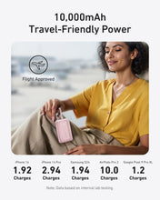 Load image into Gallery viewer, Anker Zolo Power Bank (10K, 30W) with a 5.4-inch (13.7 cm) built-in USB-C cable.