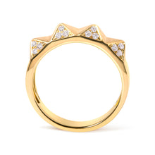Load image into Gallery viewer, 14K Yellow Gold 1/4 Cttw White Diamond Pyramid Band Ring (G-H Color, SI1-SI2 Clarity)- Size 7