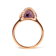 Load image into Gallery viewer, 14K Rose Gold 1/5 Cttw Diamond Wrapped 15x15 MM Purple Amethyst Cocktail Ring (G-H Color, SI1-SI2 Clarity)