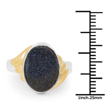 Load image into Gallery viewer, 3.25 Carat Genuine Cobalt Blue Drusy .925 Sterling Silver Ring
