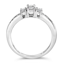 Load image into Gallery viewer, 10K White Gold 1/2 Cttw Diamond Three Stone Ring