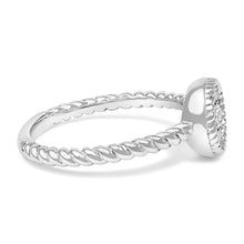 Load image into Gallery viewer, Sterling Silver 1/4 Cttw Diamond Floral Round Braided Ring