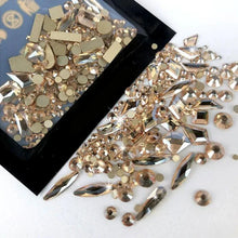 Load image into Gallery viewer, 180pcs AB Flatback Glass Nail Rhinestones - Multi-Shape Gems for DIY Nail Art