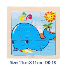 将图片加载到图库查看器,11cm/4.33in Kids Wooden Jigsaw Puzzle Games Cartoon Animal Vehicle Pattern Children Montessori Educational Toys