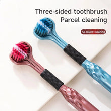 将图片加载到图库查看器,3-Sided Toothbrush for Comprehensive Cleaning | Ideal Angle Design | Raised Tongue Coating Brush | 2-Pack | Soft Bristles for Ge