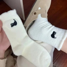 将图片加载到图库查看器,3Pairs Premium Feel Cute Cat Cozy Hairy Mink Velvet Socks Autumn Winter Hosiery Thickened Plush Warm Sleep Home Fluffy Socks