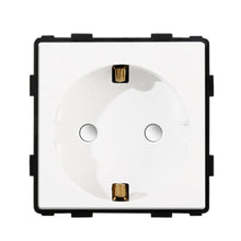 Load image into Gallery viewer, Bingoelec DIY UK EU Standard TV Satellite USB Socket Button Switch With Crystal Glass Frame Panel White Home Improvement