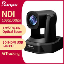 将图片加载到图库查看器,Runpu 1080P/60fps NDI Conference PTZ Video Camera 12/20/30x Zoom Ai Auto Tracking PTZ SDI Camera HDMI USB Outputs Support POE