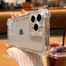 Load image into Gallery viewer, Luxury Shockproof Clear Hard Case For iPhone 14 13 12 11 Pro Max X XR XS 7 8 Plus Soft Silicone Bumper Transparent Cover Drop Protection iphone Protective Case Compatible With iPhone