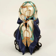 Load image into Gallery viewer, Satin Square Scarf – Elegant 2025 Print Hijab, Shawl & Hair Wrap