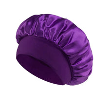 Load image into Gallery viewer, Women’s Satin Sleep Bonnet – Silk Hair Bonnet Wide Band