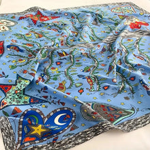 Load image into Gallery viewer, 90x90cm Square Silk-Feel Scarf – Luxury Women’s Shawl & Head Wrap