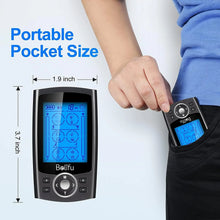 Load image into Gallery viewer, TENS Unit 24 Modes EMS Muscle Stimulator for Pain Relief Rechargeable TENS Machine Massage Physical therapy 10 electrode Pads