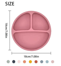 Load image into Gallery viewer, Silicone Baby Sucker Plate & Rice Spoon Set Cute Cartoon Tableware