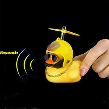 Load image into Gallery viewer, Car Duck With Helmet Broken Wind Pendant Small Yellow Duck Road Bike Motor Helmet Riding Cycling Accessories Without Lights