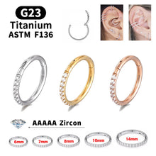 Load image into Gallery viewer, 18G/16G Women's Round Earrings G23 F136 Titanium Nose Ring Hinge Clicker Open Diaphragm Nose Ring Fashion Lady Piercing Jewelry (RPM Women's)