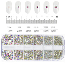 Load image into Gallery viewer, 100/50cm Luxury Crystal Chain Nail Charms - 1.5/2mm Clear & AB Diamond Nail Art Decoration