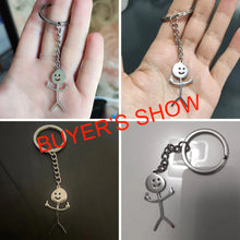 Load image into Gallery viewer, Teamer Funny Middle Finger Stickman Keychain 2025 Cute Trend School Bag Car Key Pendant Couple New Trinket Gift Keyring