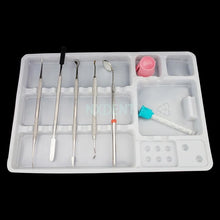 Load image into Gallery viewer, 5pcs Dental Disposable Oral Package Mouth Mirror Tweezer Probe Instrument Box Disposable Plastic Dentist Tray 2size for Choose