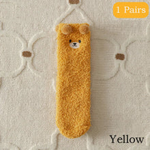Load image into Gallery viewer, 2 Pairs Cute Socks Bear Women Coral Velvet Thick Plush Warm Socks Sleep Fluffy Socks Cute Cartoon Lovely Floor Fuzzy Sock Winter