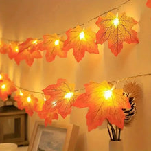 Load image into Gallery viewer, 10/20 LED Maple Leaf String Lights – Battery Powered Fairy Lights for Home & Outdoor Decor