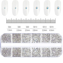 Load image into Gallery viewer, 100/50cm Luxury Crystal Chain Nail Charms - 1.5/2mm Clear & AB Diamond Nail Art Decoration