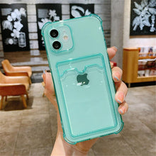 将图片加载到图库查看器,Simple Clear Silicone Wallet Case for iPhone 14 13 12 11 Pro XS Max X XR Shockproof Lens Protection Card Cover Shockproof Soft Bumper Clear Case Classic Stylish Case