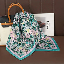 Load image into Gallery viewer, Luxury Satin Silk Square Scarf – Shawl, Hijab & Fashion Wrap 2023