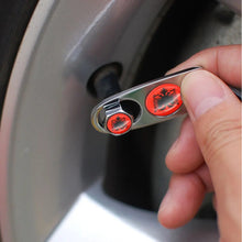 Load image into Gallery viewer, 4Pcs Zinc Alloy Albania Flag Car Wheel Tire Valve Caps Air Cover+1Pcs Leather Buckle Wrench Car Accessories Valve Stem Caps