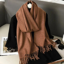 Load image into Gallery viewer, 62-Color Winter Cashmere Scarf – Warm Tassel Pashmina Wrap for Women