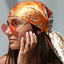 Load image into Gallery viewer, Satin Square Scarf – Elegant 2025 Print Hijab, Shawl & Hair Wrap