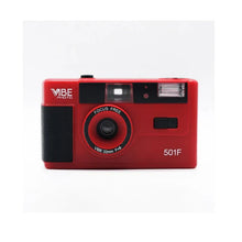 Load image into Gallery viewer, Vibe Vintage Retro 501F 35mm Reusable Non-Disposable Film Camera Black/Red/Champagne Silver/Pink