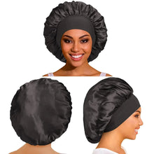 Load image into Gallery viewer, Women’s Satin Bonnet – Wide-Brim Night Sleeping & Hair Care Cap