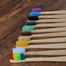 Load image into Gallery viewer, 10Pcs Colorful Toothbrush Natural Bamboo Tooth Brush Sets Soft Bristle Charcoal Teeth Eco Bamboo Toothbrushes Dental Oral Care
