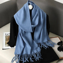 Load image into Gallery viewer, 62-Color Winter Cashmere Scarf – Warm Tassel Pashmina Wrap for Women