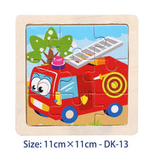 将图片加载到图库查看器,11cm/4.33in Kids Wooden Jigsaw Puzzle Games Cartoon Animal Vehicle Pattern Children Montessori Educational Toys