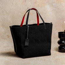 Load image into Gallery viewer, CHCH Large Capacity Black Knitted Tote Bag β Simple Shopping Handbag
