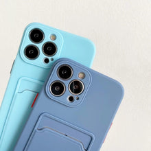 将图片加载到图库查看器,White Luxury Card Holder Phone Case for iPhone 13 12 Pro Wallet Soft Back Cover Shockproof Cute Protective Case for iPhone Cute Case With Card Holder