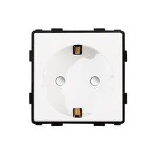 Load image into Gallery viewer, Bingoelec DIY EU Standard Socket Button Switch USB TV Telephone Satellite With Crystal Glass Frame Panel White Home Improvement