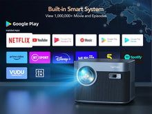 Load image into Gallery viewer, TOPTRO Projector 4K Android 9.0 26000 Lumens native 1080P WiFi6 Bluetooth Projector Auto Focus/Keystone Outdoor Home Theater