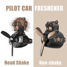 Load image into Gallery viewer, Rotating Airplane Pilot Bear Car Air Freshener - Vent Clip Fragrance Diffuser