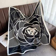 Load image into Gallery viewer, 90x90cm Square Silk-Feel Scarf – Luxury Women’s Shawl & Head Wrap