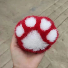 将图片加载到图库查看器,Cat Paw Plush Keychain – Cute Fluffy Faux Fur Pendant for Bags & Keys