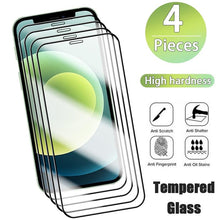 将图片加载到图库查看器,4PCS Screen Protector for iPhone 14 13 12 11 Pro Max Mini Tempered Glass for iPhone 7 8 6 6S Plus X XR Xs Max SE 2020 Glass One-piece Front Scratchproof Tempered Glass