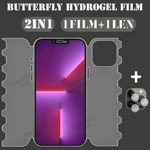 将图片加载到图库查看器,Full Cover Butterfly Film For iPhone 14 13 12 11 Pro Max 14 Plus 13 12 Mini Lens Cover For iPhone XR X XS Max Film Soft Screen Protector Full Coverage Clear HD Phone Protector